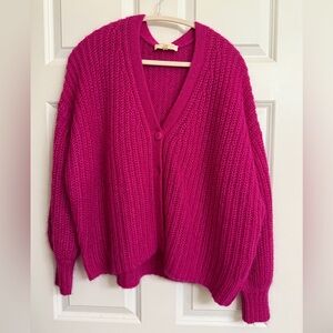Sezane Pink BASILE Cardigan Sweater
